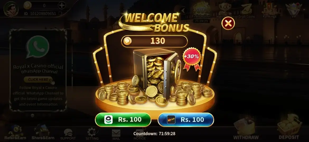 Royal Casino live dealer table interface